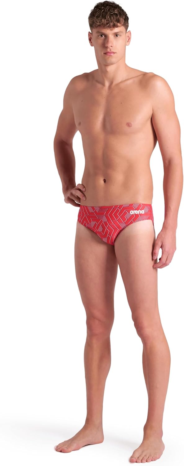 Arena Men's Performance Escape Team Print Swim Brief Intensive Training Pro Sports Bathing Suit