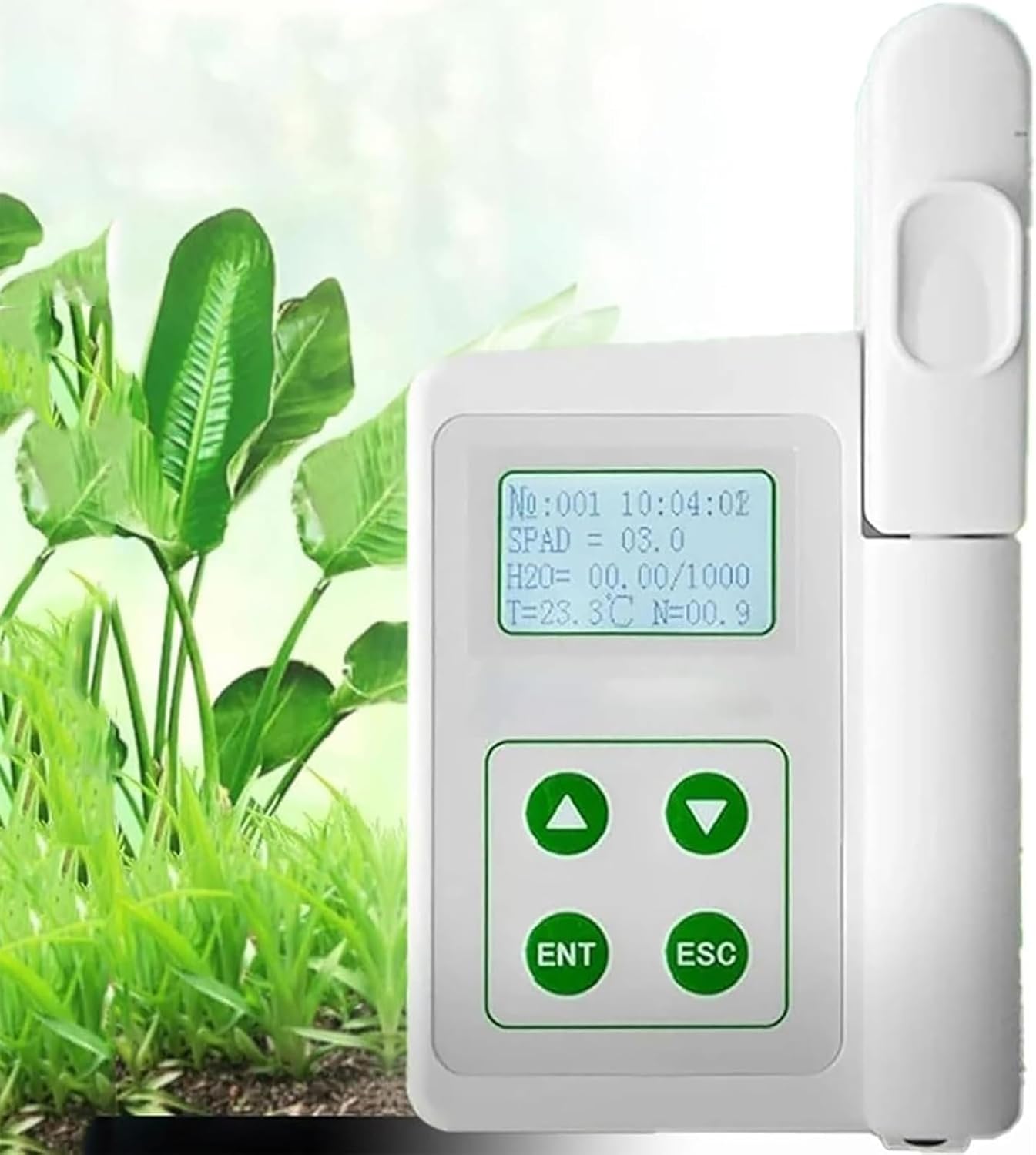 Chlorophyll Meter Machine, Handheld Plant Chlorophyll Tester with LCD Display, 0.0-99.9SPAD/Measuring Area 2mm*3mm, Comprehensive Analysis of Plant Health