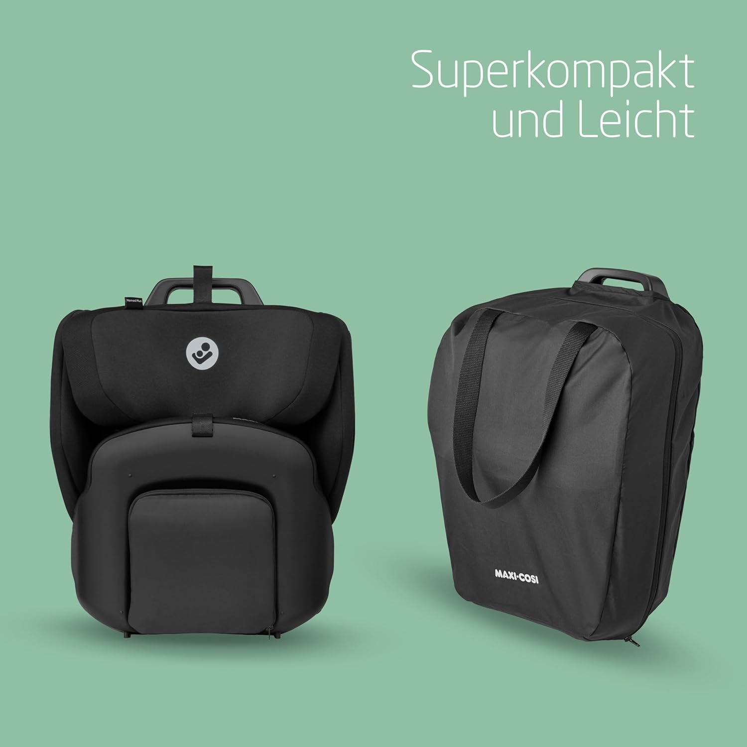Maxi-Cosi Nomad Plus, Klappbarer Kindersitz, 15 Monate - 4 Jahre, 76 - 105 cm, Tragbarer Reiseautositz, Superkompakt & Leicht, Seitenaufprallschutz, Passt in Jedes Auto, Reisetasche, Authentic Black - 4
