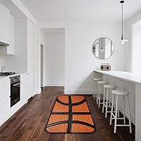 Vista 6 de Alfombra de pasillo larga de cuero para baloncesto, alfombra deportiva de 2 x 6 pies, antideslizante, alfombra de pasillo para sala de estar