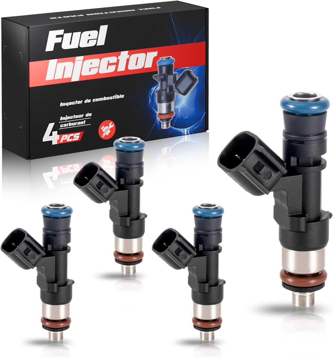 ENA 4 Holes Fuel Injectors Set of 4 Compatible with Ford Fiesta 2012 2013 2014 2015 2016 2017 2018 2019 L4 1.6L Replacement for FJ1139 BE8Z9F593B BE8Z9F593A AE8E9F593AA