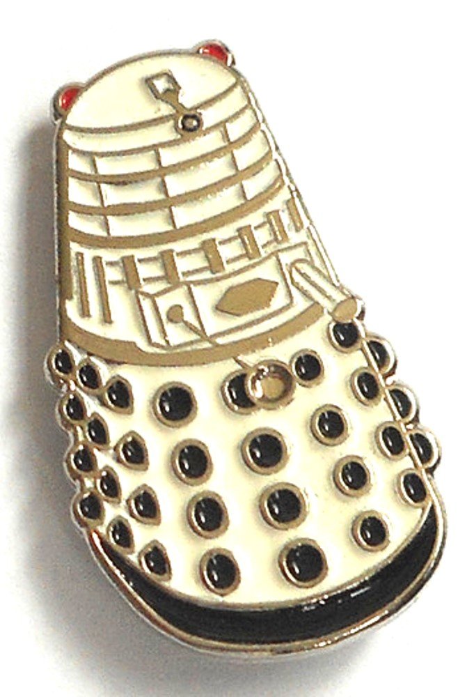 Metal Enamel Pin Badge Doctor Dr. Who Dalek White