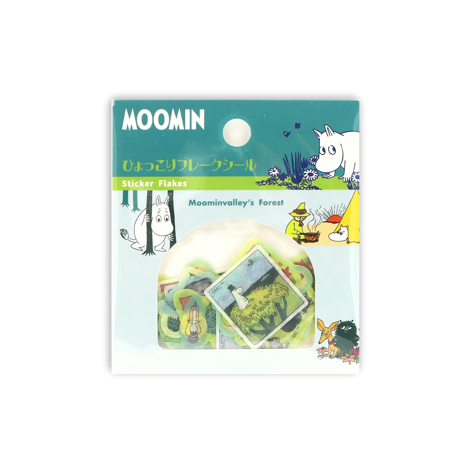 World Craft Moomin Seal Flake Stickers 15 Patterns x 3 Pieces Forest to Moomin C MOFS-010