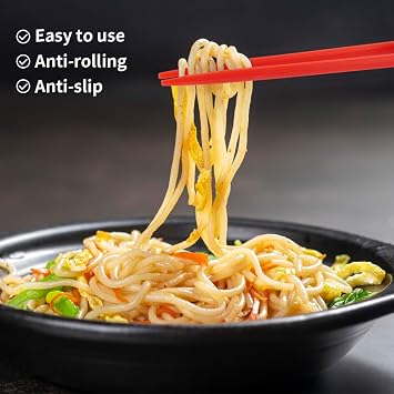 10 PCS Chopstick Fork, Plastic Chopsticks Fork Combo, Training Chopstick for Beginners Adults, Disposable Forkchops Chopsticks for Outdoor Camping Picnic, Red