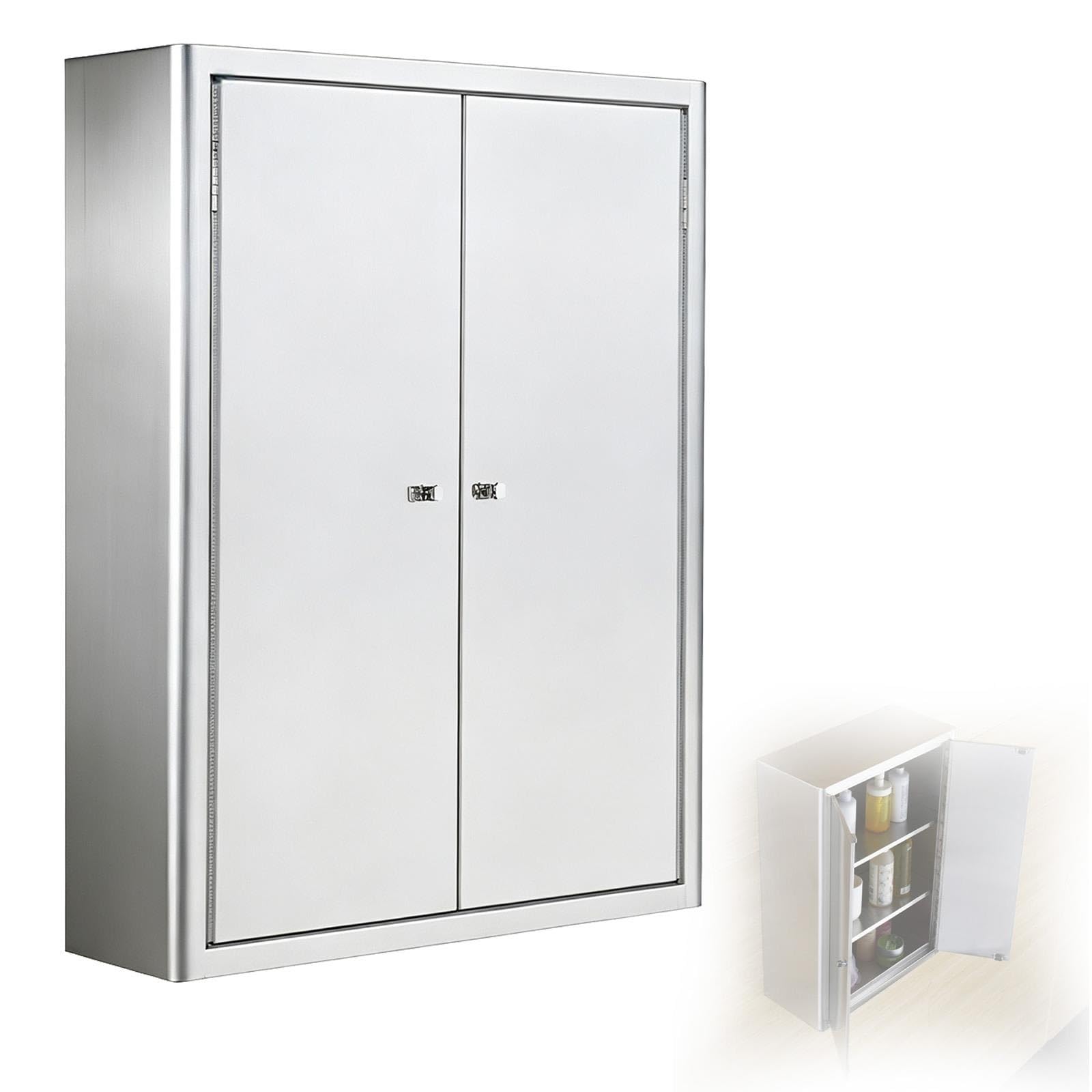 Multi-Use Stainless Steel Wall Cabinet, Large Capacity Metal Organizer