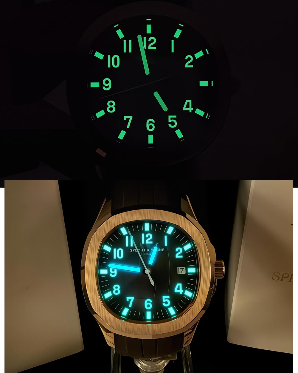 Specht & Söhne Zegarki męskie Japonia Miyota 8215 mechanizm zegarowy Sport Classic automatyczny mechaniczny zegarek męski na rękę, gumowa tasiemka, wodoszczelna, 40 mm