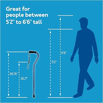 Carex Health Brands Offset Designer Cane, Red