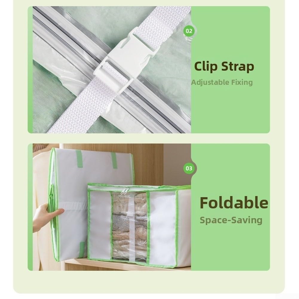 Contenitore sottovuoto con borsa per abbigliamento, trapunte, coperte, salvaspazio, doppia protezione (XL)