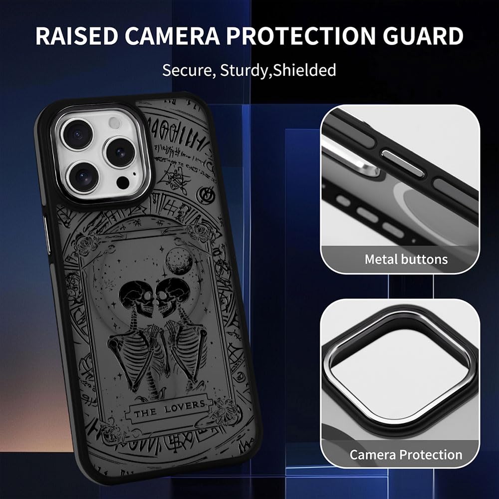 DAIZAG IPhone 15 Hülle – Magnetisch, Stoßfest, Mit MagSafe & Süßem Katzen-Tarot-Design