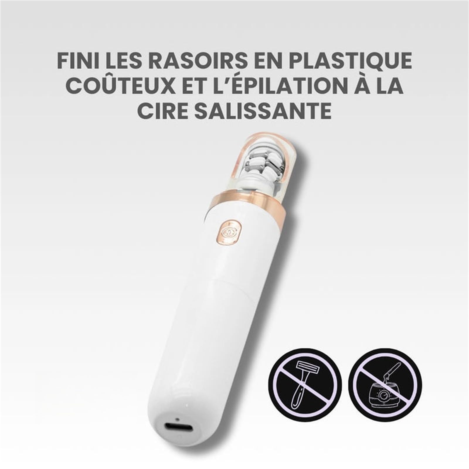 EpilSmooth Pro - Épilateur visage facial femmes électrique 2 en 1 rechargeable avec lumière LED, design compact indolore pour visage menton lèvre supérieure