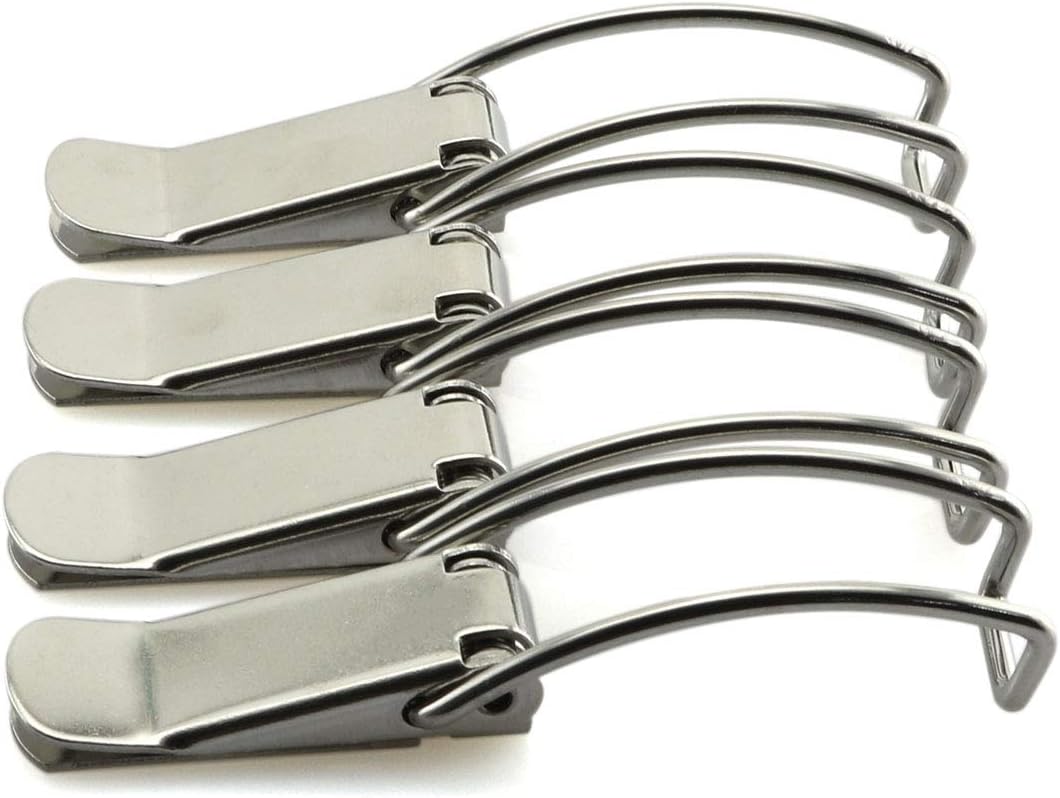 Hj Garden 4pcs 85mm 3 35 Inch Spring Loaded Toggle Latch Hasp 304 Stainless Steel Box Cabinet Spring Loaded Locks Hasps Amazon Com