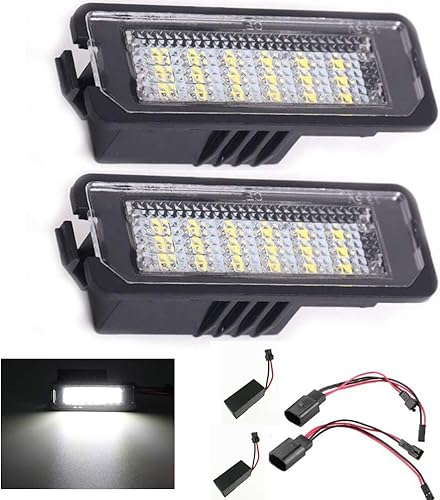 Miniatura 2 de Juego de 2 luces LED sin errores para matrícula, compatible con Volkswagen VW Golf GTI MK4 MK5 MK6 MK7 CC Rabbit Polo EOS Phaeton Beetle Scirocco,