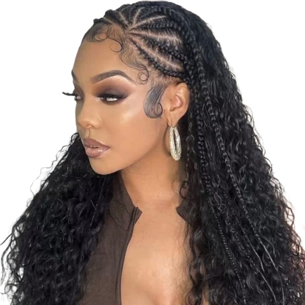 Human Braiding Hair 100g 24 Inch Water Wave Human Hair for Boho Braids Brazilian Virgin Curly Human Hair for Extensions Knotless Braids No Weft Boho Knotless Braids Bulk(Natural color) - Image 2