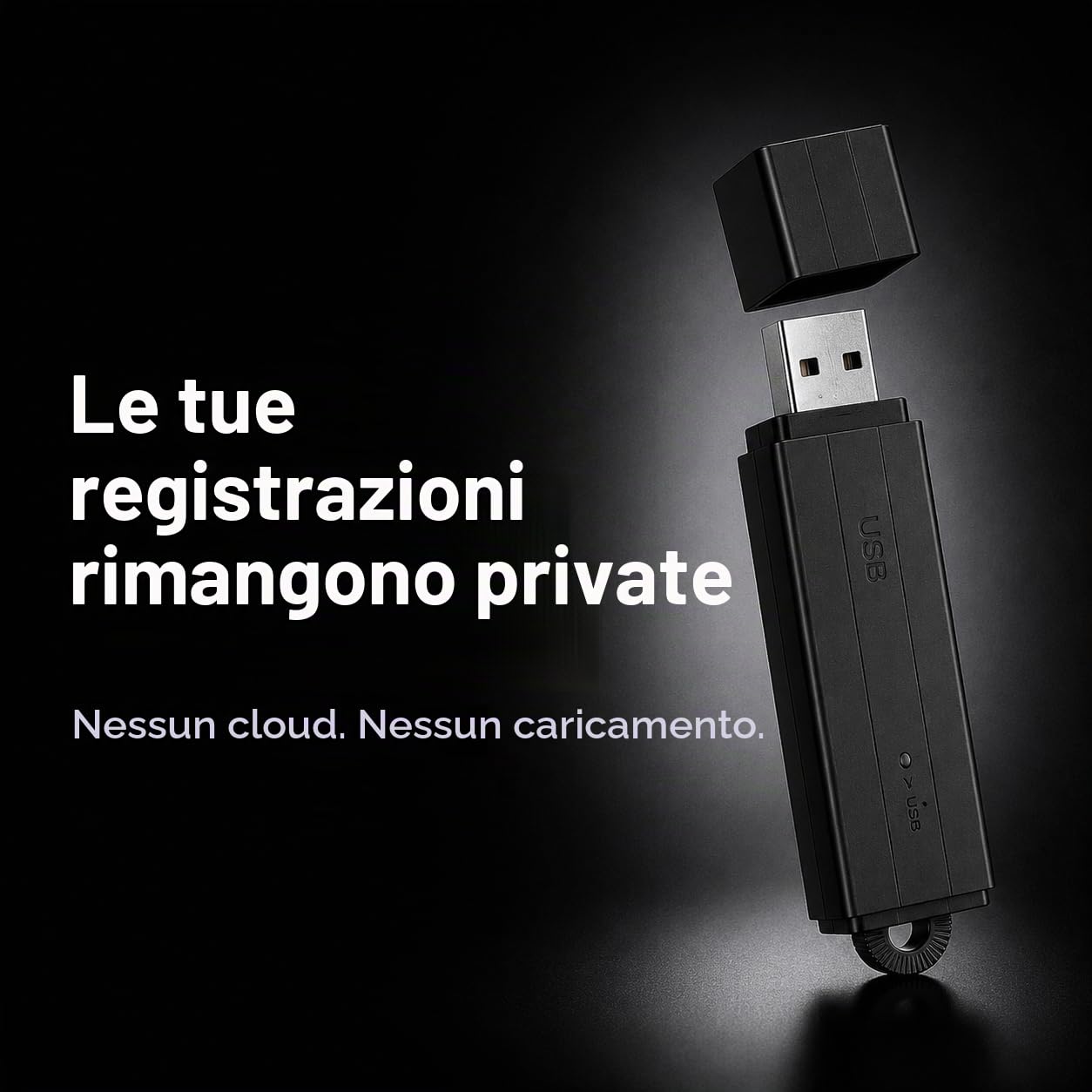 Registratore audio compatto con attivazione vocale – 288 ore di memoria, 24 ore di registrazione continua e 25 giorni in standby | Data e ora automatiche | Uso semplice