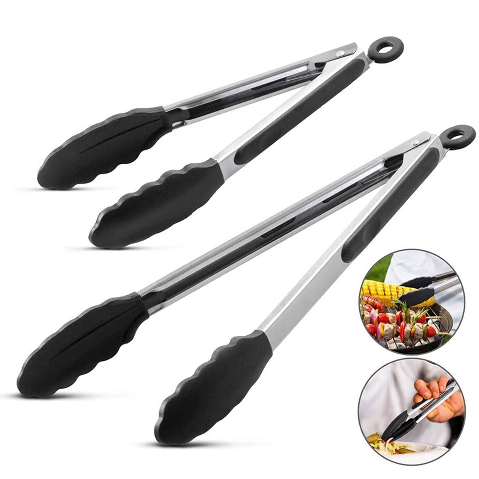 MRKU Clip per Sacchetti per Alimenti, pinze in Silicone per Barbecue, grigliate, Insalata, Pane, pinze da Cucina antiaderenti con Blocco Integrato