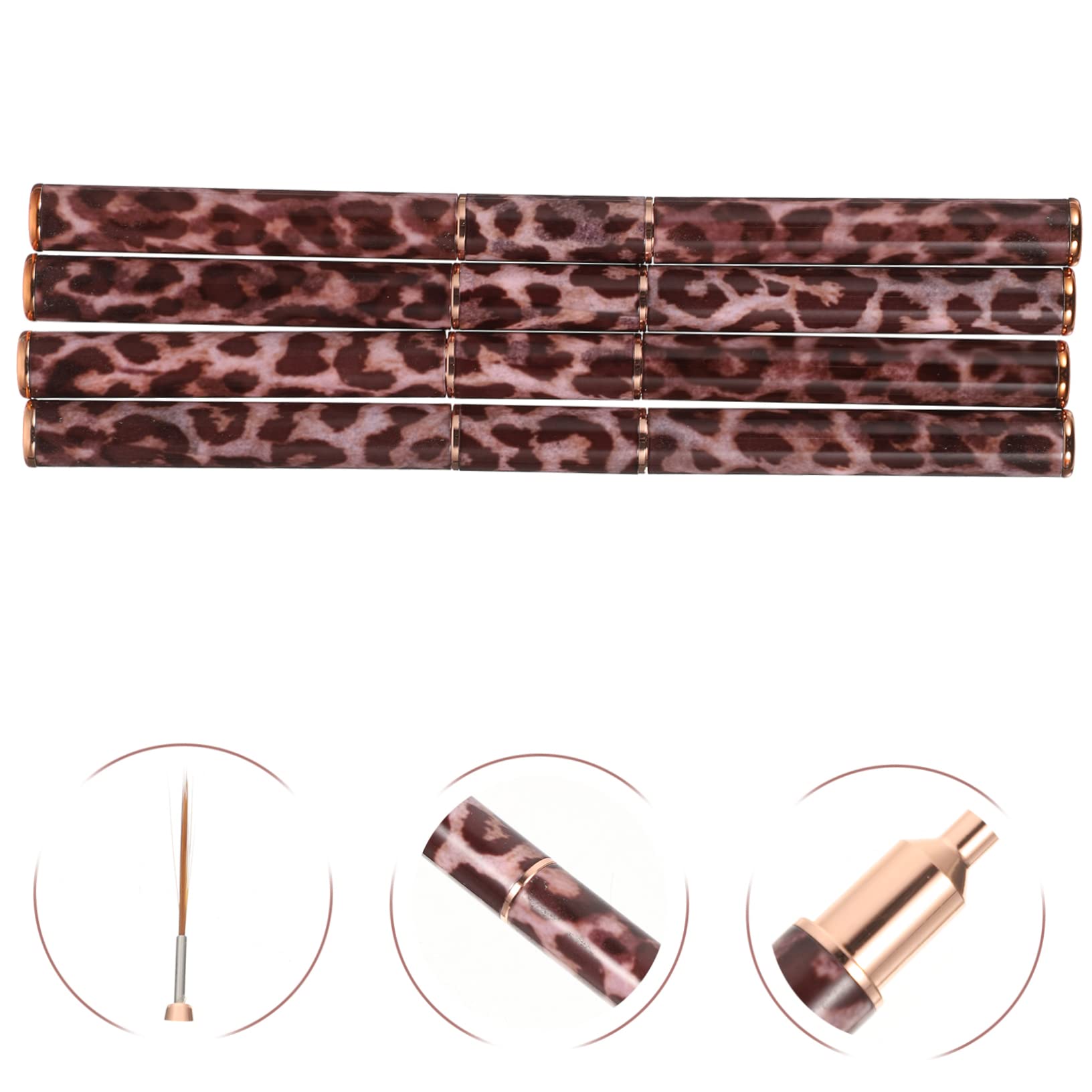 FRCOLOR 12pezzi Pennelli Per Nail Art Con Testa Strumenti Per Disegnare Unghie Pennelli Doppia Punta Per Manicure Professionale e Fai Da Te