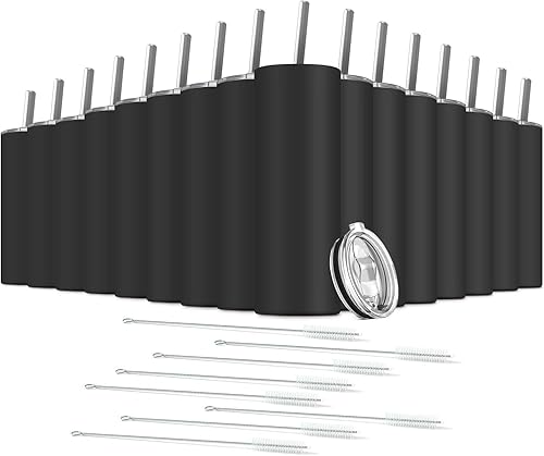 Vaso con popote y tapa, taza de viaje para café aislada de 20 onzas, acero inoxidable, doble pared, reutilizable, para bebidas heladas, regalo para