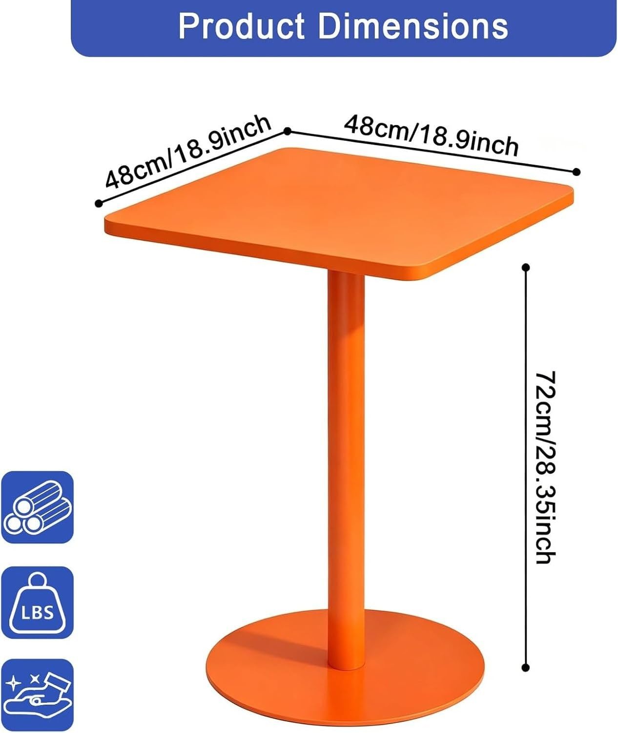 Tavolino Basso Quadrato da Aperitivo con Kit di, 48x48x72cm, 48x48x72cm
