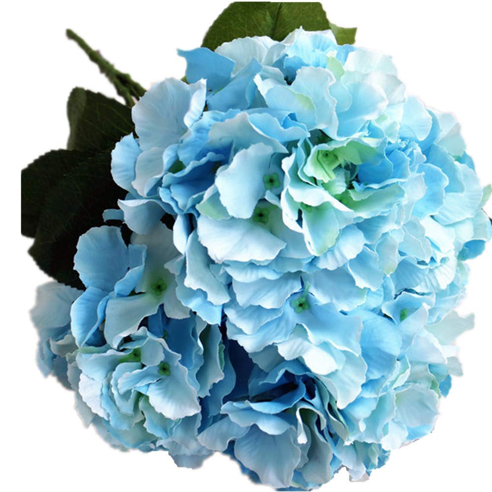 jiumengya one Hydrangea Flower Bunch (5 Head/Piece) 45cm Fake Hydrangeas Artificial Hydrangea Flower Bunch (Blue)
