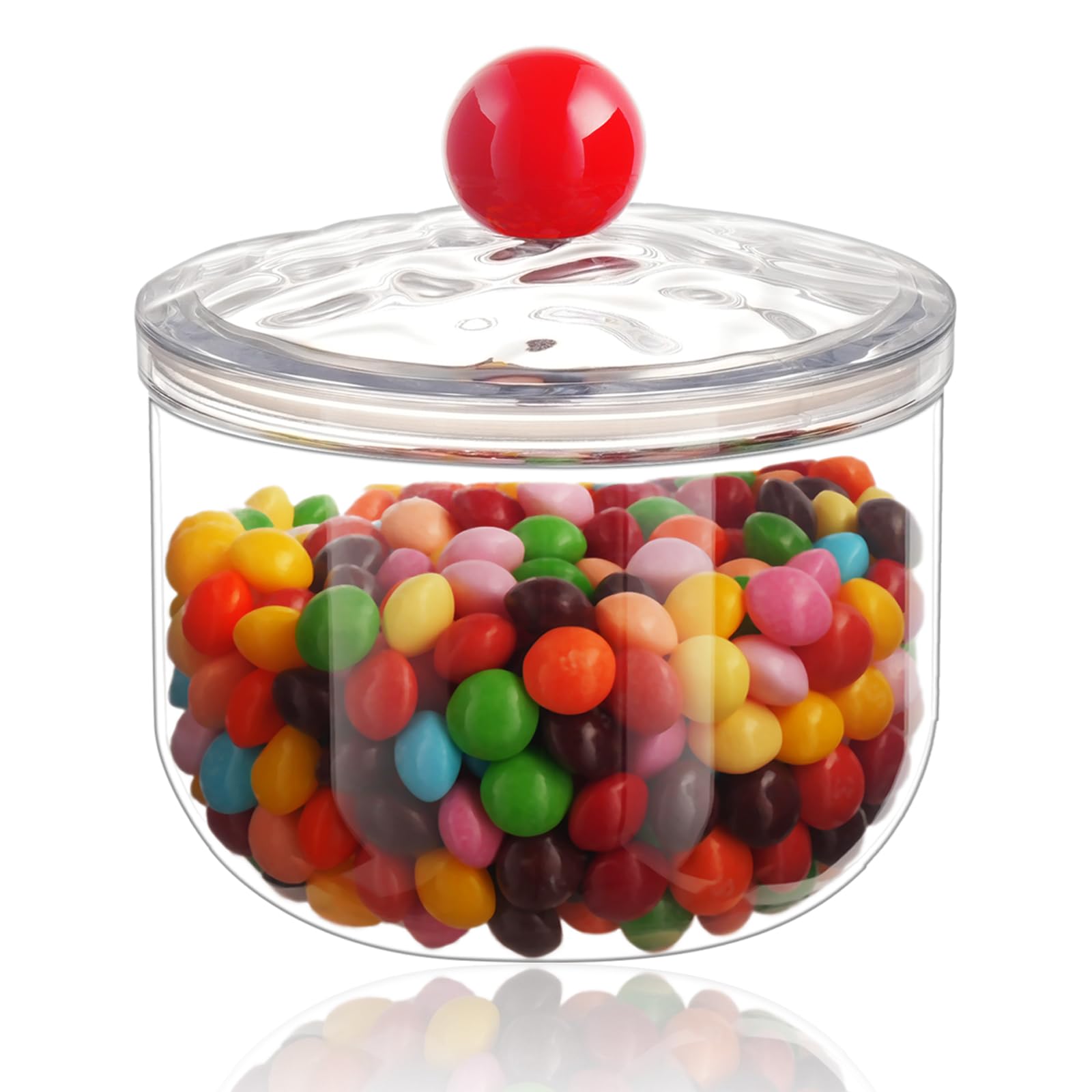 Wagrvuy 30 Oz Candy Jars with Lids - Clear Plastic Cookie Storage Containers Airtight Apothecary Canisters for Kitchen Home Decorative Pantry Office