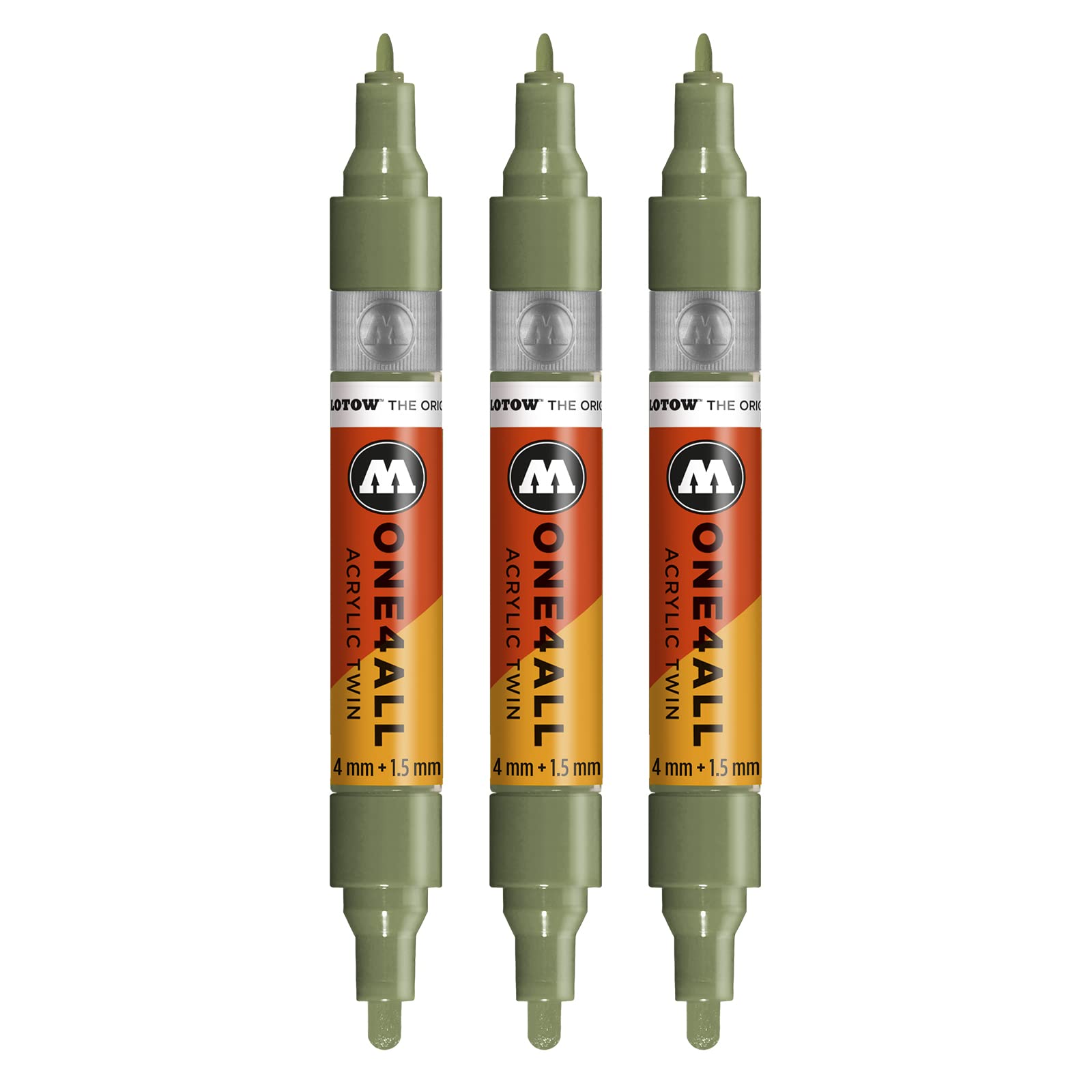 Molotow ONE4ALL Acrylic Twin Marker Pens Pack of 3 205 Amazonas Bright — image 1