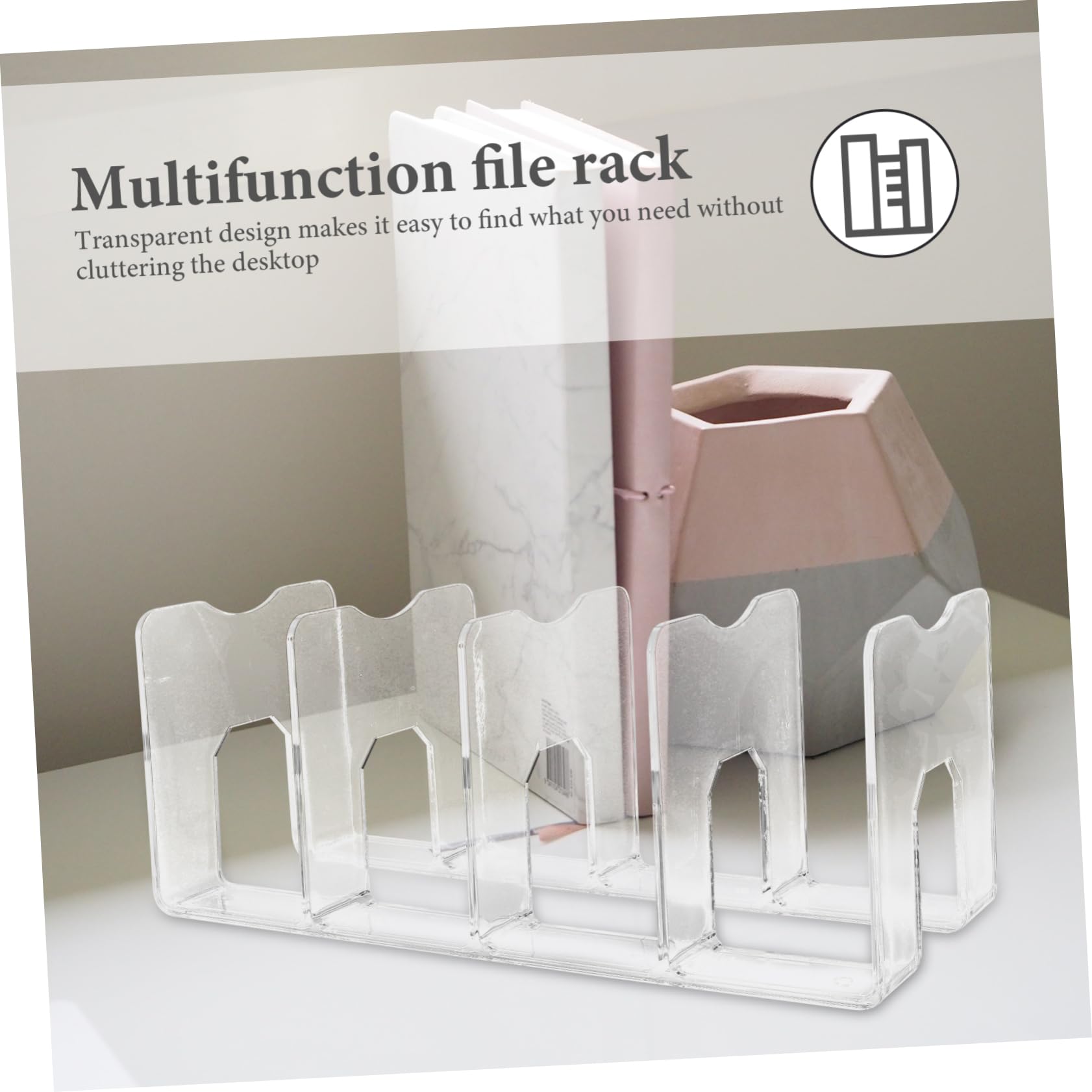 SECFOU 4pezzi Porta Documenti Trasparente Per Ufficio Organizer Da Scrivania Con Scomparti Per Libri e Documenti Rack Di Archiviazione Materiale Resistente Per Studio e Ufficio
