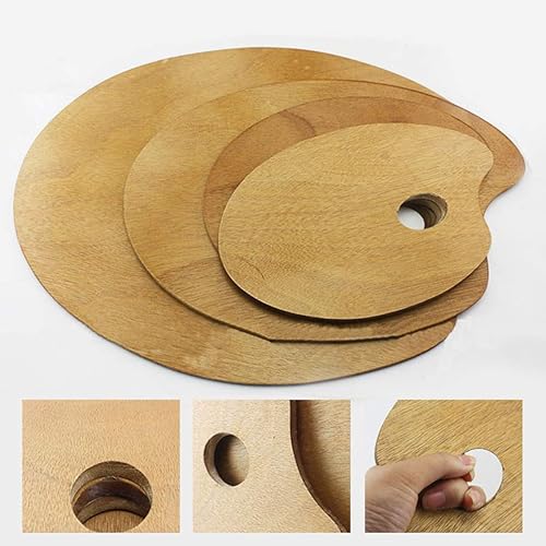 Miniatura 6 de EXCEART Paleta de arte de pintura ovalada de madera para pintar 79x118in