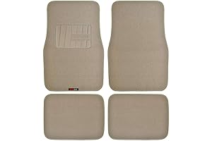 BDK Heavy Duty Beige Carpet Floor Mats for Trucks