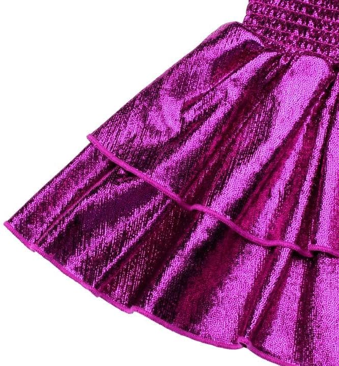 JESKIDS Girls Metallic Skirts Shiny Sparkly Sequin Cheerleaders Skirt - Image 5