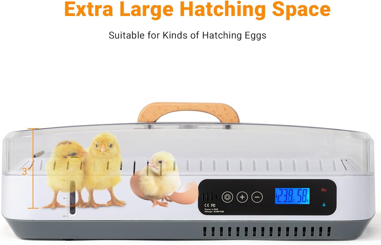 35 Egg Incubator with Automatic Egg Turning & Temperature Humidity Control, Digital Poultry Hatcher for Chicken Quail Duck Parrot Eggs with Visible Window, Water Shortage Alarm & Quiet Fan Circulation