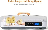 Vista 3 de Winado Incubadoras para incubar huevos, incubadora de 35 huevos con nivel visual de agua y giro automático de huevos y control de temperatura, vela