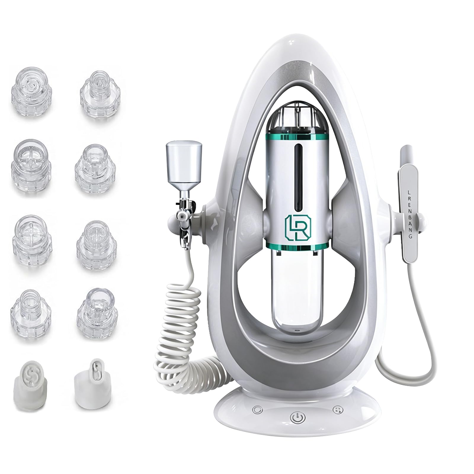 Aparato de Limpieza Facial,Limpiador de Piel Multifuncional para Hogar con Oxígeno de Agua,Extractores de Puntos Negros,5 Niveles de Succión y 10 Accesorios,Limpieza Profunda de Piel con Microburbujas