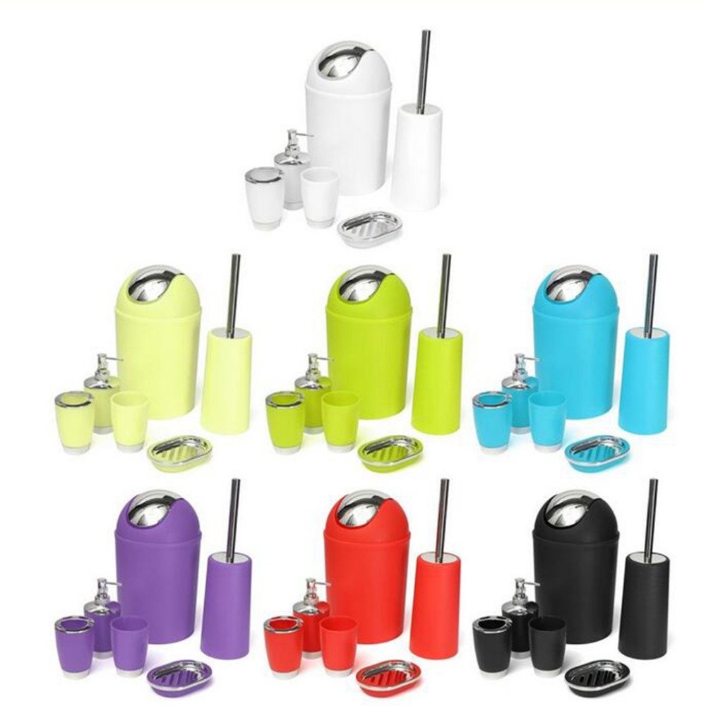 3NH® White 2017 hot Sale 6Pcs/Set Bathroom Accessory Bin Soap Dish