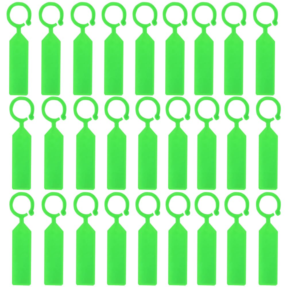 SagaSave Plastic Hanging Ring Tags, 100pcs Coloured Plant Labels Marker Tags, Reusable for Garden Farm Seedling Nursery (Green)