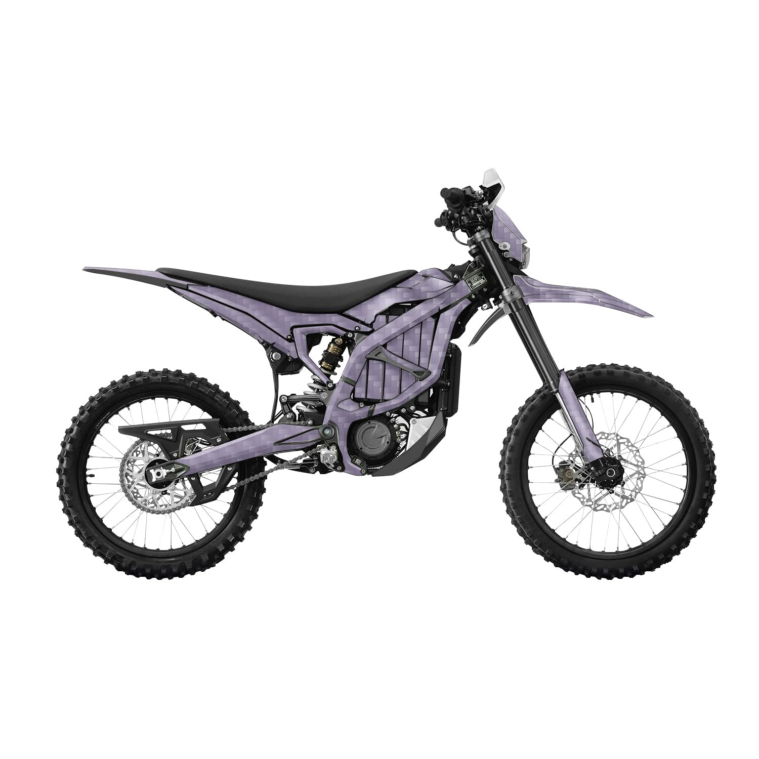 Carbon Fiber Surron Ultra Bee Graphics Kit Wrap - Solid Lavender - Sur-Ron Skin - Premium 3M Vinyl Protective Wrap Decal Cover - Easy to Apply | Crafted in The USA by MightySkins