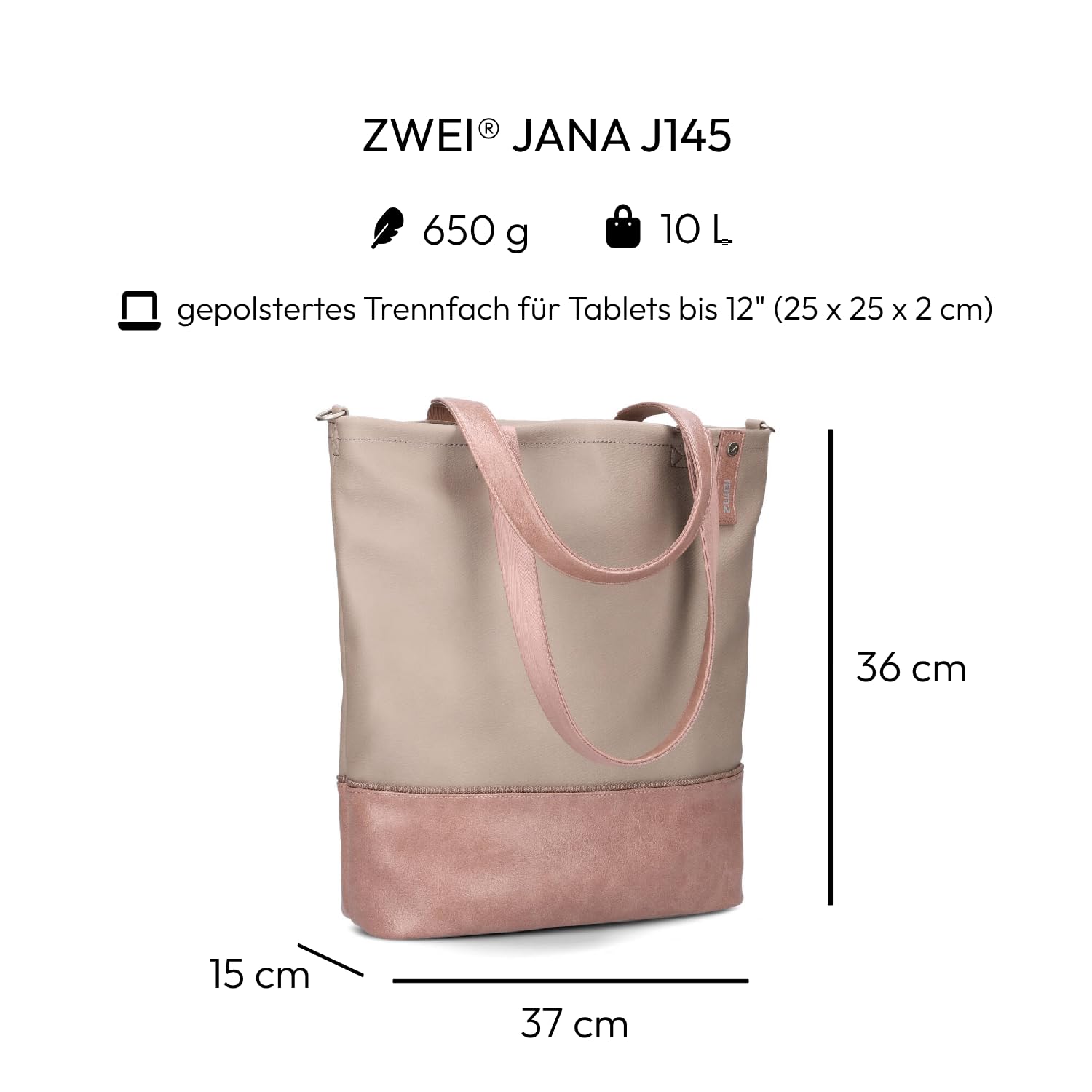 Zwei Jana J145 Blush, Torba Unisex Dorosły, Blush
