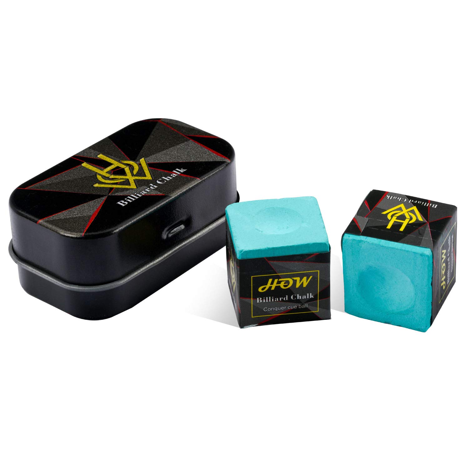 KONLLENHow Pool Cue Chalk Cubes, 2-Pack - Table Billiards Stick Bulk Supplies, Equipment, Accessories - Games, Tournaments, Bars, Home, Sports & Hobbies