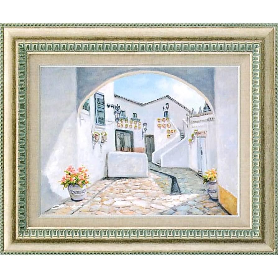 Amazon.co.jp: 奥田ひとみ 石畳の街並み F6号 受注制作 油彩画