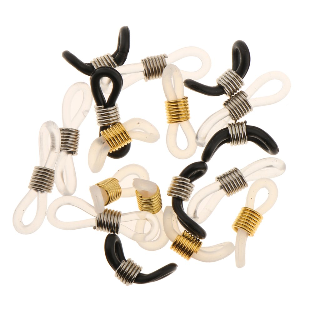 OEUVREBY 18x Anti-slip Rubber Ends Retainer Connector Holder for Eyeglass Chain