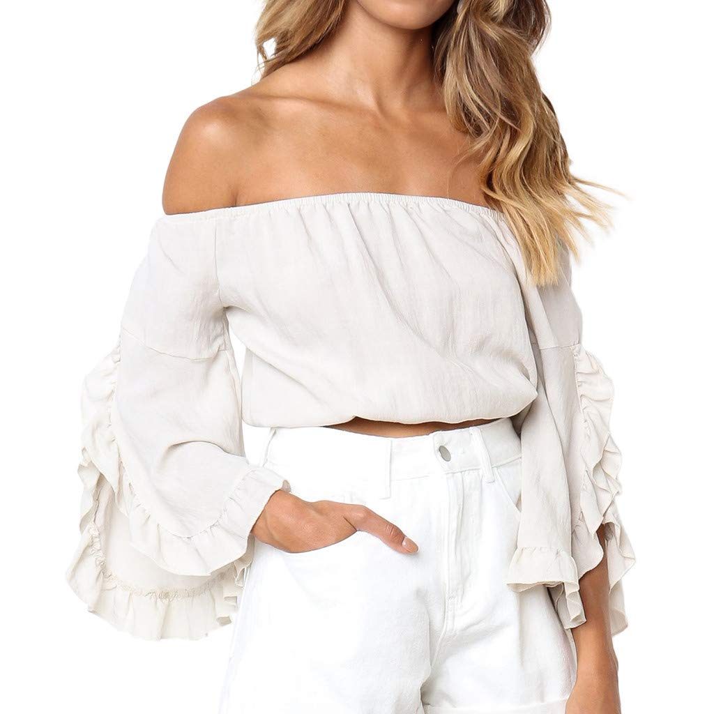 white strapless top with ruffles