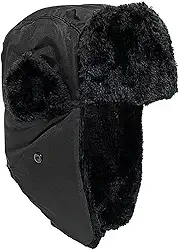 Touca Ushanka Preta Gorro Chaves Russa Aviador Frio Lã Proteção Orelhas Aviador Inverno