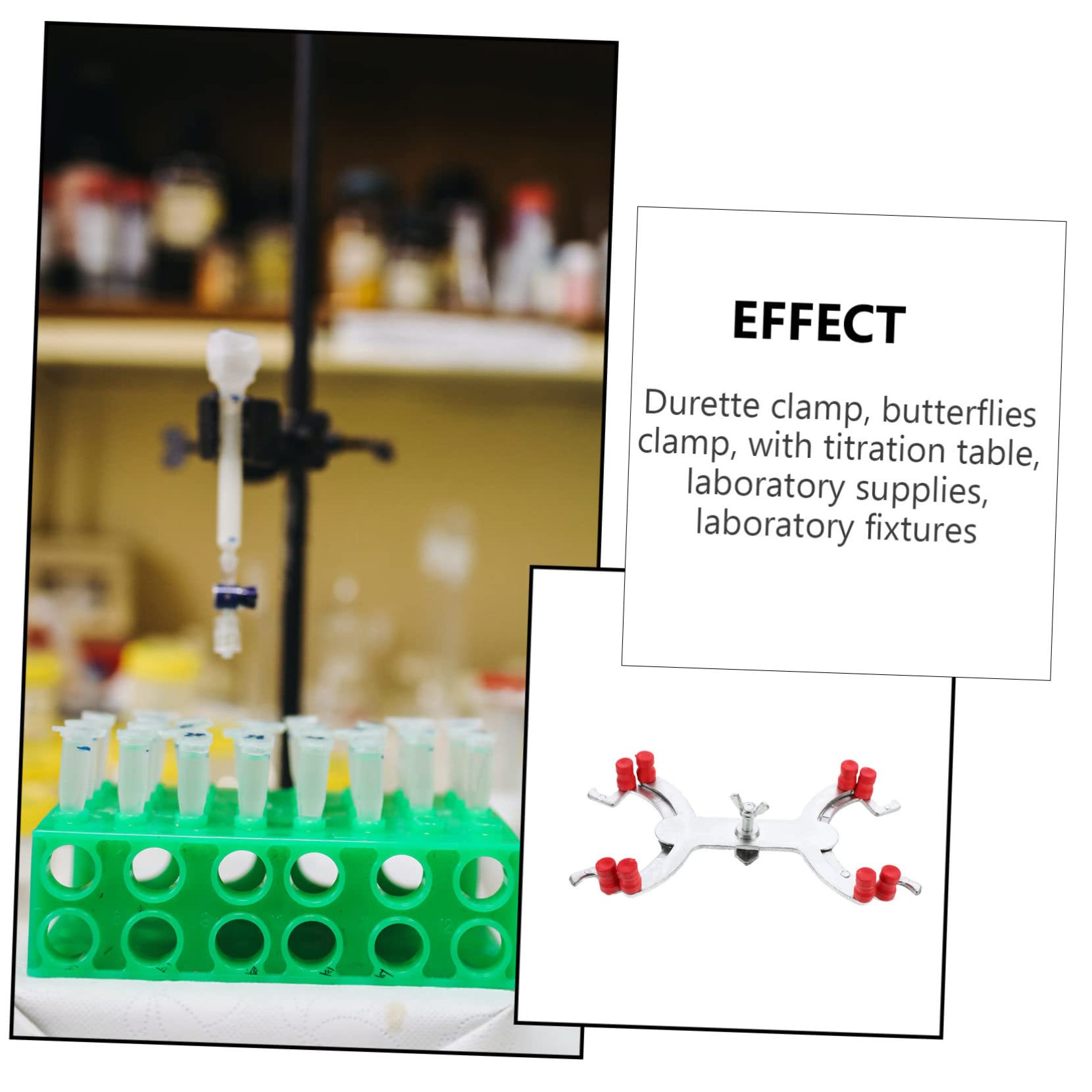 PRETYZOOM 3 Pezzi Clip per Titolazione da Laboratorio Alluminio Fissaggio Sicuro per Burette su Tavolo da Titolazione Clip Test Tube Resistente e Facile da Usare per Esperimenti Scientifici