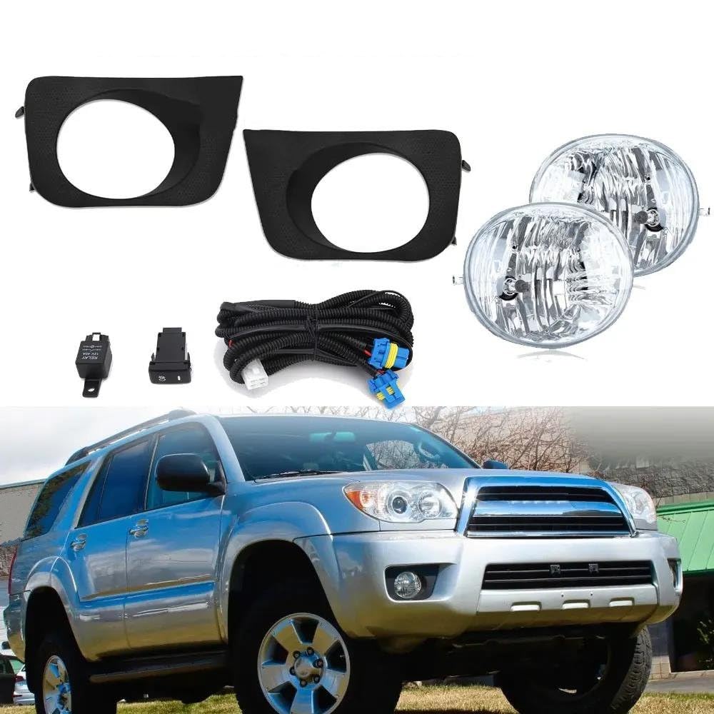Générique Feux anti-brouillard Jeu Phares Antibrouillard Avant Pour 4 Runner Pour Hilux 2005–2009 Réflecteur Avec Interrupteur Faisceau Fils Couvercle Phare Feux Antibrouillard Avant