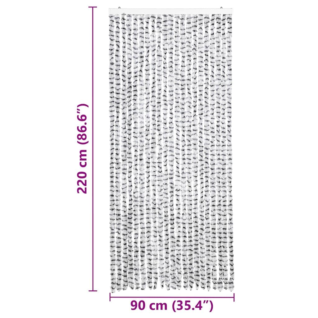 Moustiquaire gris clair et foncé 90 x 220 cm chenille