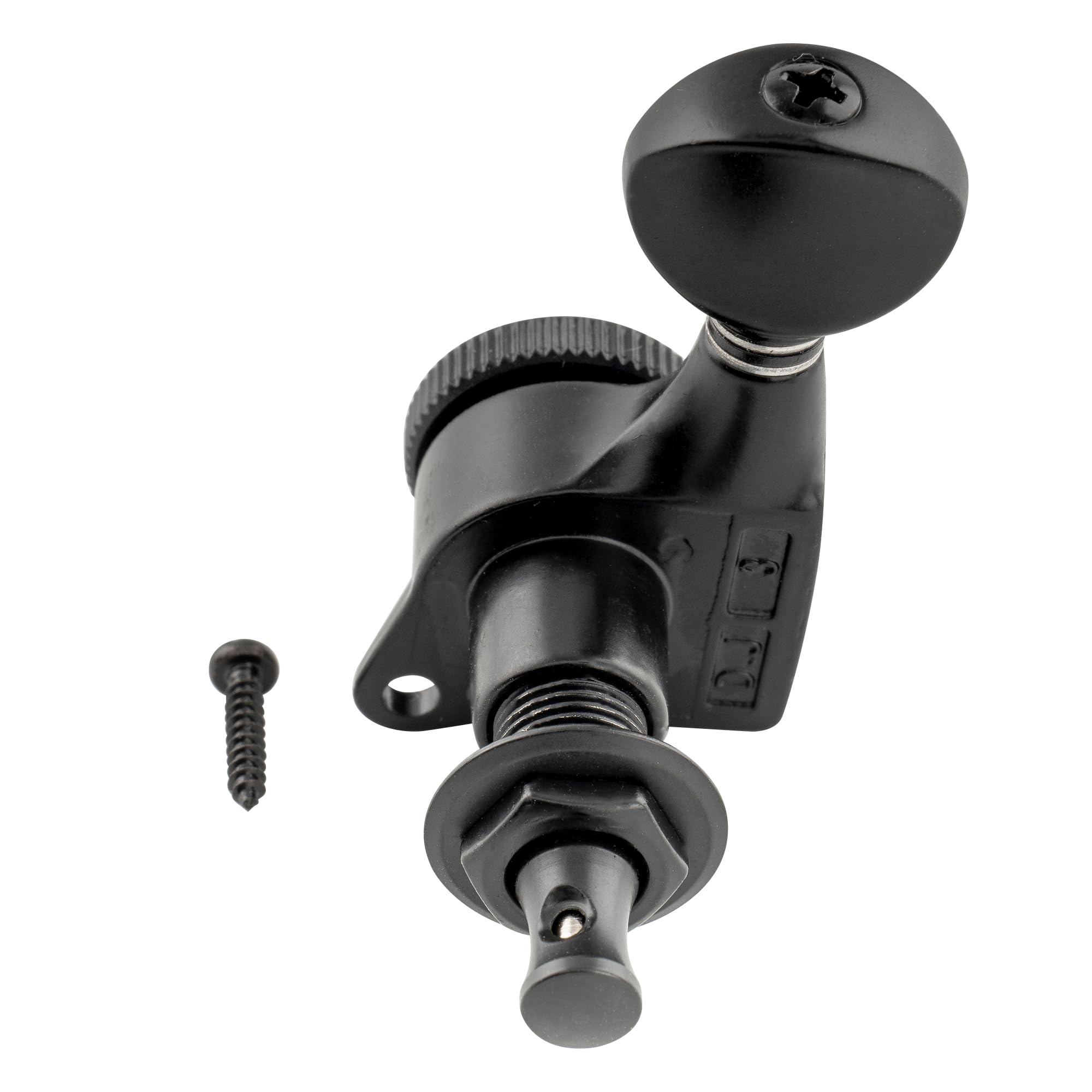 Musiclily Pro 6 en Línea Clavijas Bloqueo de Guitarra Clavijeros Ratio 18:1 para Guitarra Eléctrica Strat Tele, Negro con Botones Ovales Vintage