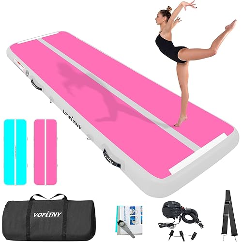 VOFiTNY All Purpose Gymnastics Mat 6.6/10/13/16/20 ft Sturdy Inflatable Tumble Track for Home/Gym