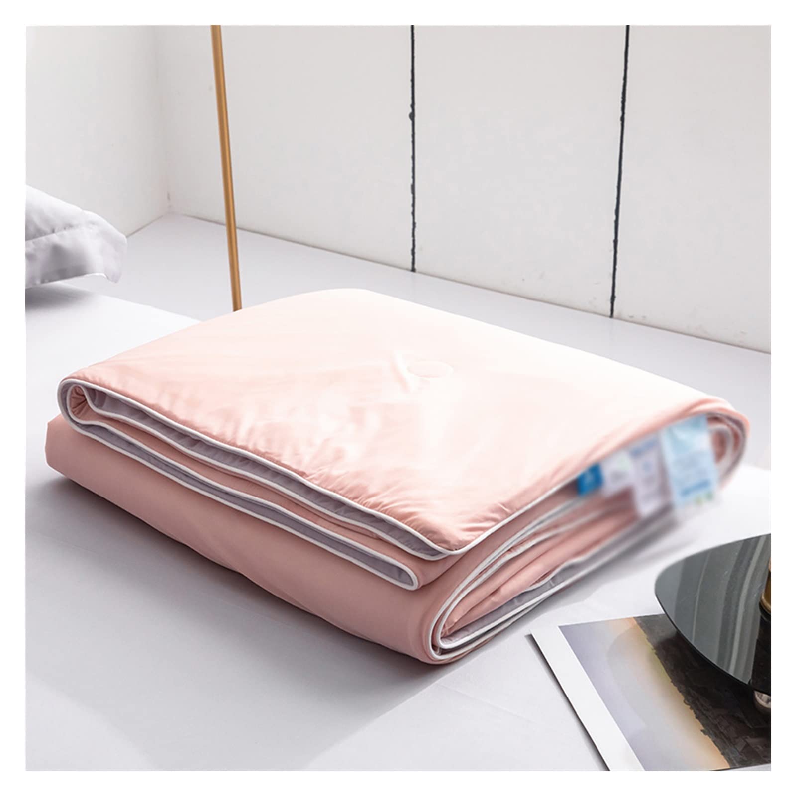 N/A Cooling Blankets Smooth Air Condition Comforter Lightweight Summer Quilt with Double Side Cold & Cooling Fabric (Color : Pink, Size : 150x200 cm)