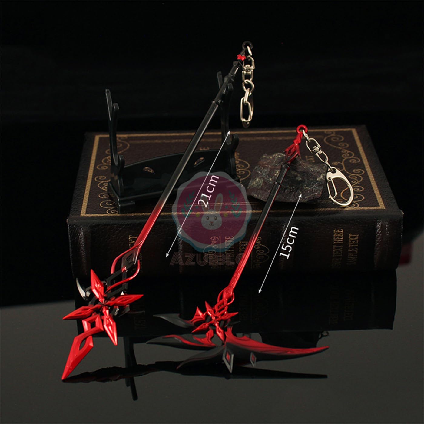 Amazon.co.jp: 【Azuiblc】キーホルダー ミニ武器 鎌 赤月の