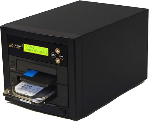 Acumen Disc Duplicador de disco duro SATA II de 1 a 1 (hasta 300 MBs) - Disco HDD y SSD Copiadora y desinfectante de tarjetas de memoria (compatible
