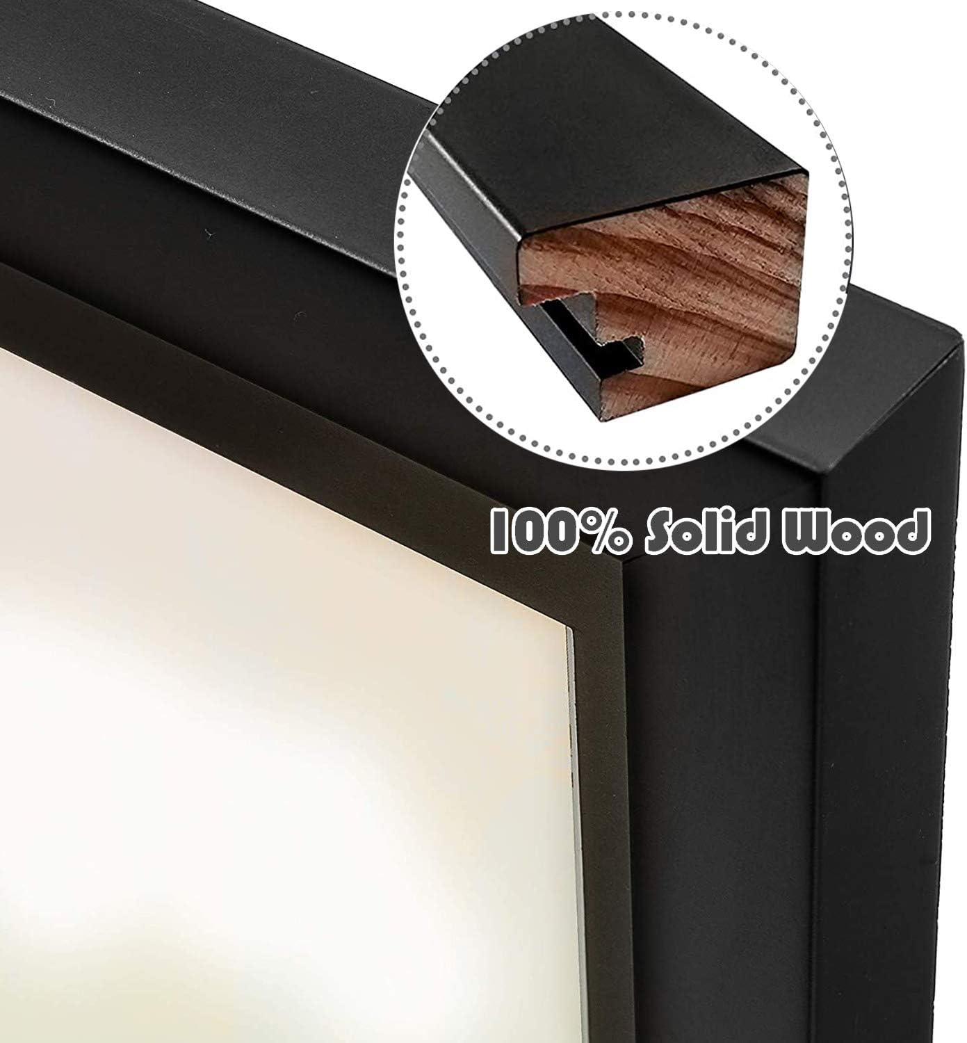 Golden State Art, 9x18 Black Wood Frame - Black Mat for Three 5x7 Pictures - Sawtooth Hangers- Swivel Tabs - Wall Mounting - Landscape/Portrait - Real Glass - Collage Frame - Image 5